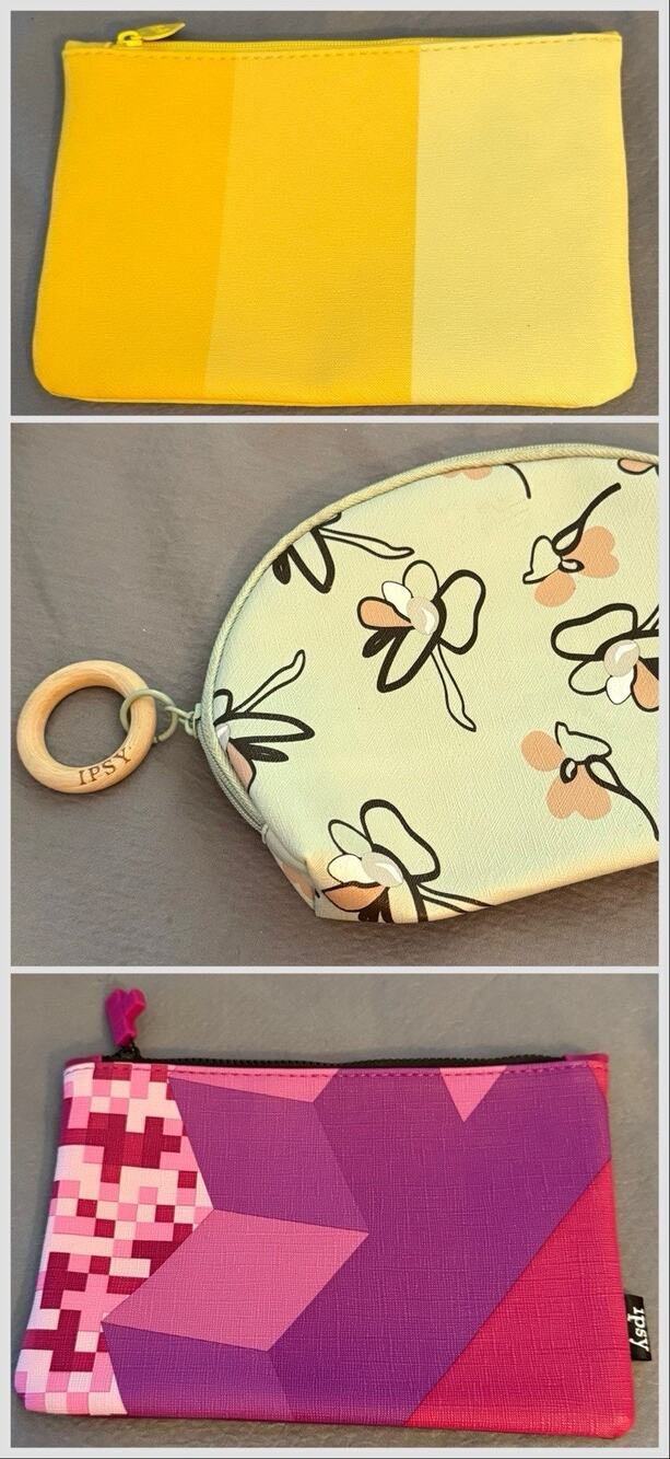 Lot/3 Ipsy Glam Makeup Bags Cosmetic Travel Pouches Assorted Bags Only HOT